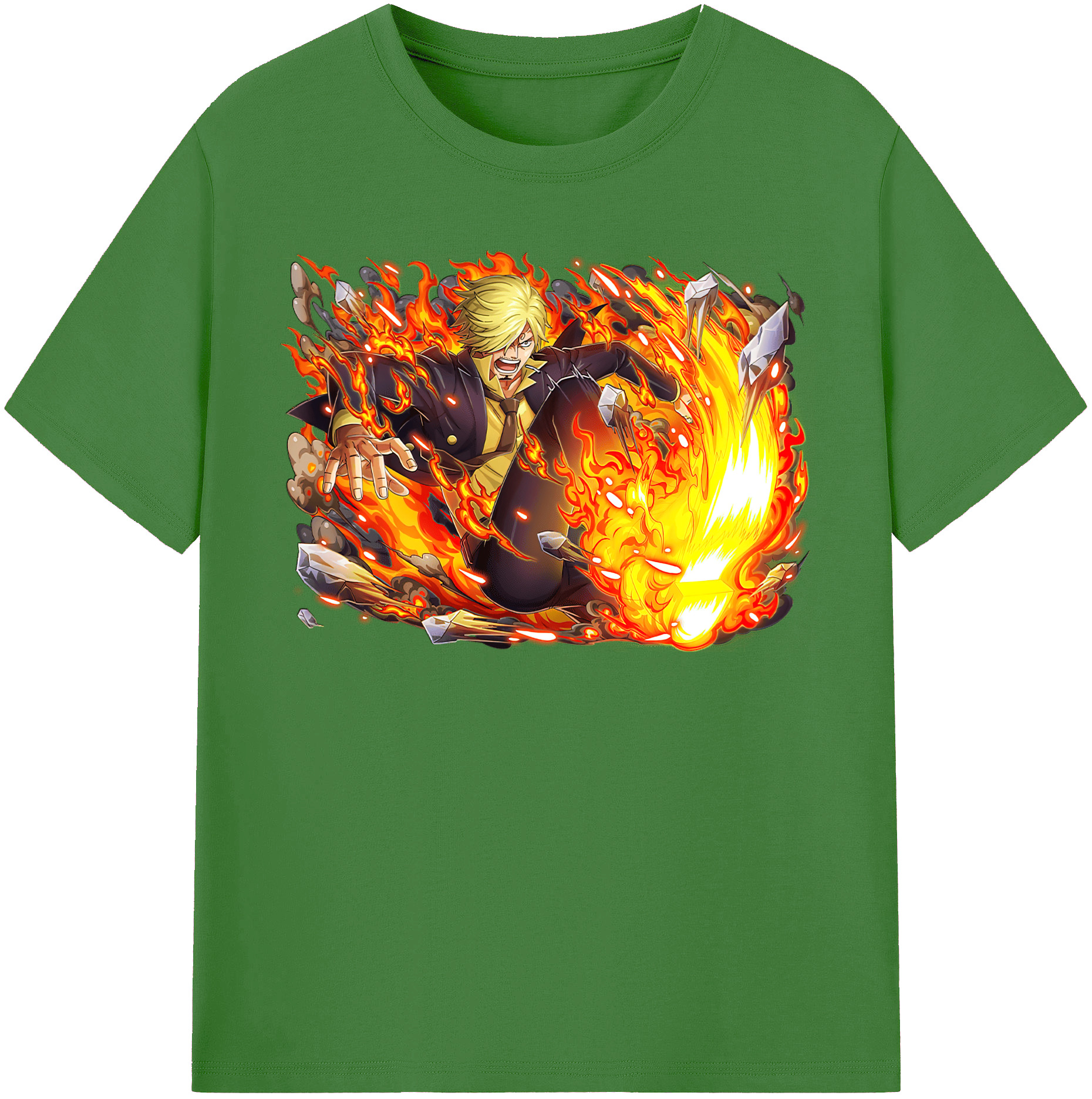（画像用） ワンピース サンジ ONE PIECE Sanji レディースカジュアルプリントTシャツ（綿100％）